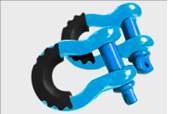 Blue D-shackle size 3/4  4.75 Ton a pair with Rubber - OZI4X4 PTY LTD