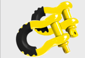 Yellow D-shackle size 3/4  4.75 Ton a pair with Rubber - OZI4X4 PTY LTD