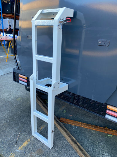 Fold Down Rear Canopy Ladder Rack White
