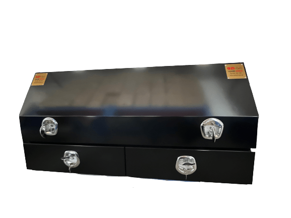 1700MM Half Door + 2 Drawer - Aluminium Tool Box Black  (Pre Order) - OZI4X4 PTY LTD