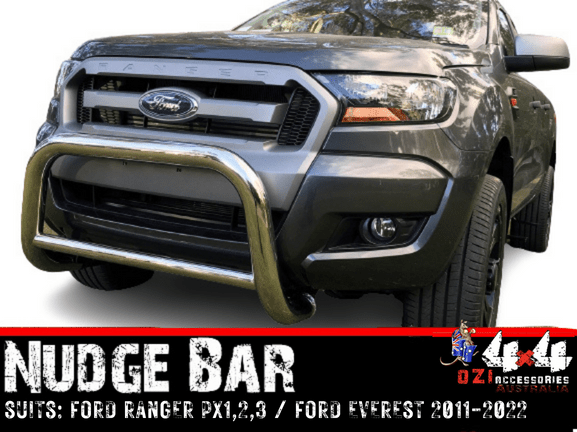 Stainless Steel Nudge Bar Suits to Ford Ranger / Everest 2011-2022 (Online Only) - OZI4X4 PTY LTD