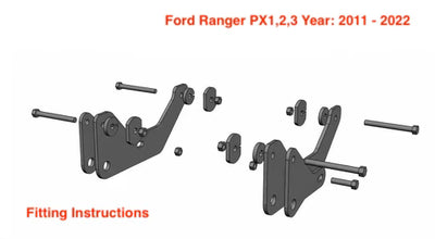OZI4X4 Red Recovery Points Suits Ford Ranger PX1,2,3 2011+ - OZI4X4 PTY LTD