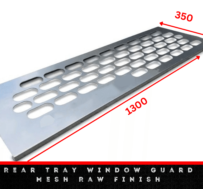 Rear Tray Window Guard Mesh Raw Finish - OZI4X4 PTY LTD