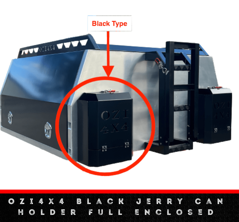 OZI4X4 Black Jerry Can Holder Full Enclosed - OZI4X4 PTY LTD