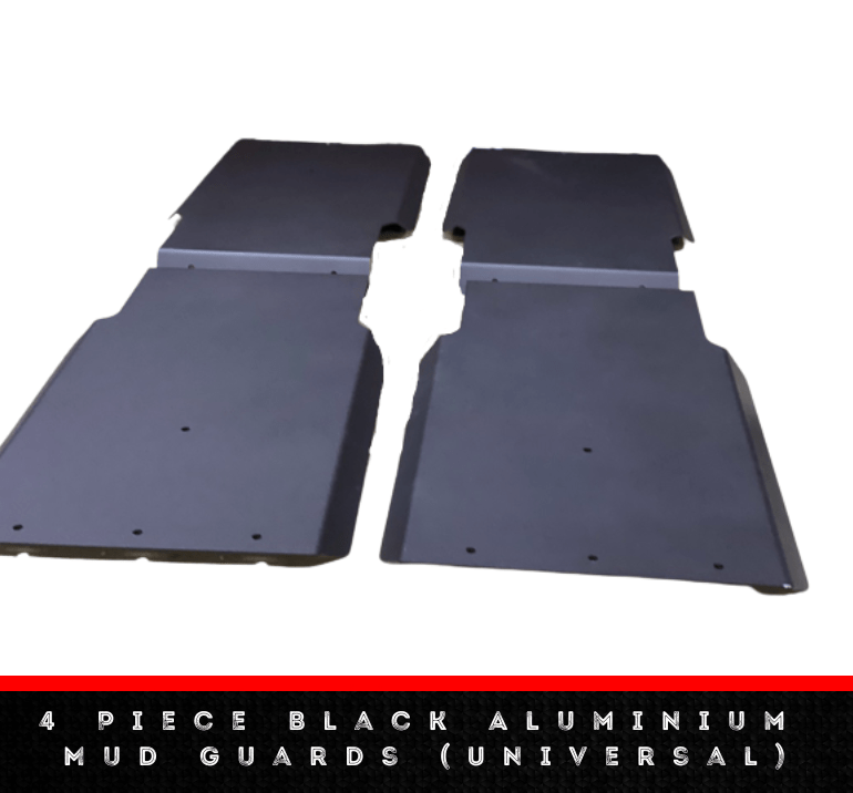 4 Piece Black Aluminium Mud Guards (Universal) (PRE ORDER) - OZI4X4 PTY LTD