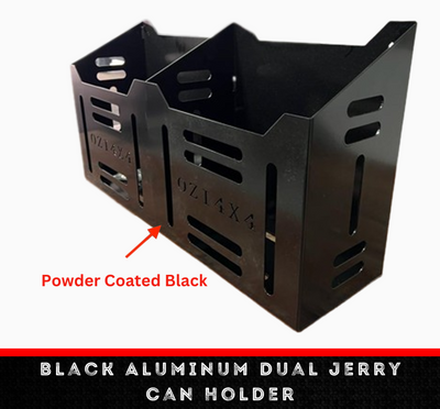 Black Aluminum Dual Jerry Can Holder - OZI4X4 PTY LTD