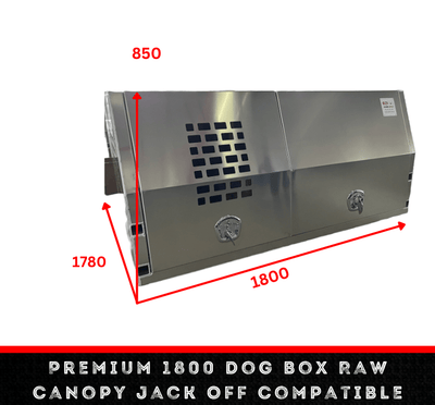 Premium 1800 Dog Box Raw Canopy (Jack Off Compatible) - OZI4X4 PTY LTD