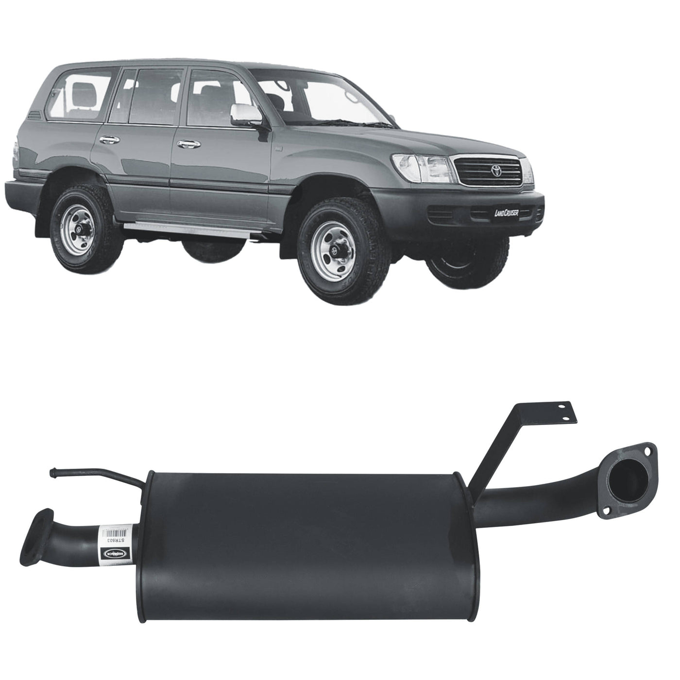 Redback Performance Centre Muffler Assembly Suitable For Toyota Landcruiser 105 Series Wagon 4.2L 1HZ & 4.5L FZ (03/1998 - 10/2007) - OZI4X4 PTY LTD