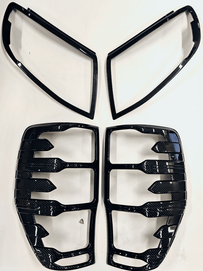 Head Light & Tail Light Trim Carbon Fiber Cover Suits Ford Ranger PX1 2012-2015