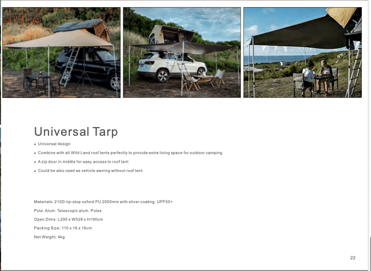 Universal Tarp For Roof Top Tent - OZI4X4 PTY LTD