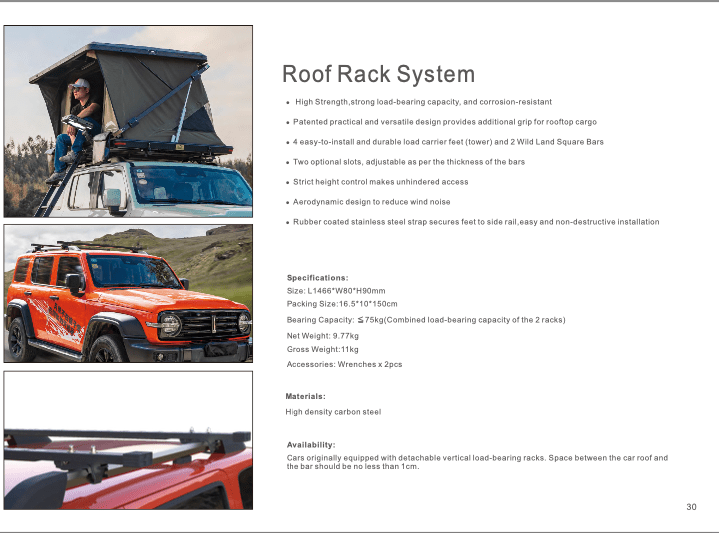 Roof Rack System For Roof Top Tents - OZI4X4 PTY LTD