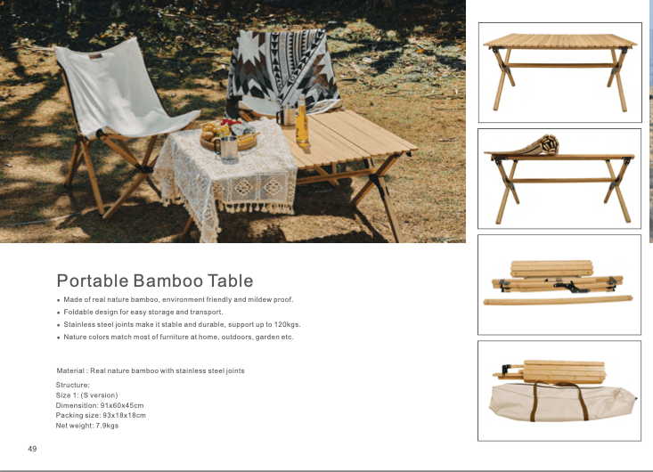 Portable Bamboo Table