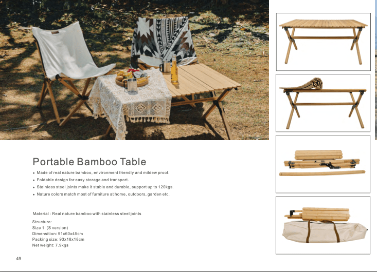 Portable Bamboo Table - OZI4X4 PTY LTD