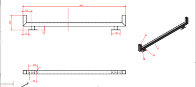 Pair of Canopy Black ladder rack 1400 mm Wide - OZI4X4 PTY LTD