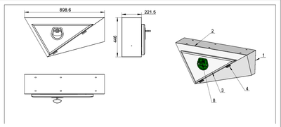 900MM Tapered Tool Box Black Finish Under Tray / Ute Tool Box (Pair) (PRE ORDER) - OZI4X4 PTY LTD