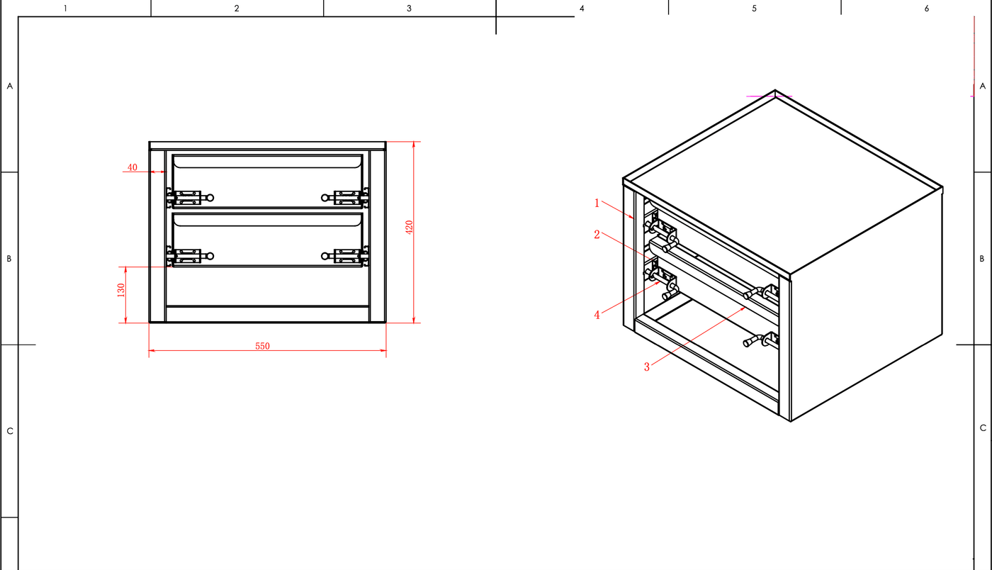 Canopy Drawer Unit 550W x 500L x 420H  (420 Dual Drawer) - OZI4X4 PTY LTD