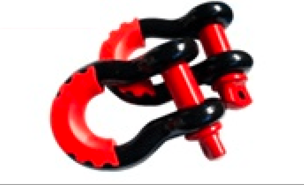 Black & Red D-shackle size 3/4  4.75 Ton a pair with Rubber - OZI4X4 PTY LTD