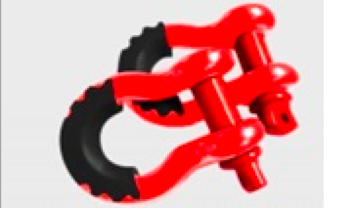 Red D-shackle size 3/4  4.75 Ton a pair with Rubber - OZI4X4 PTY LTD
