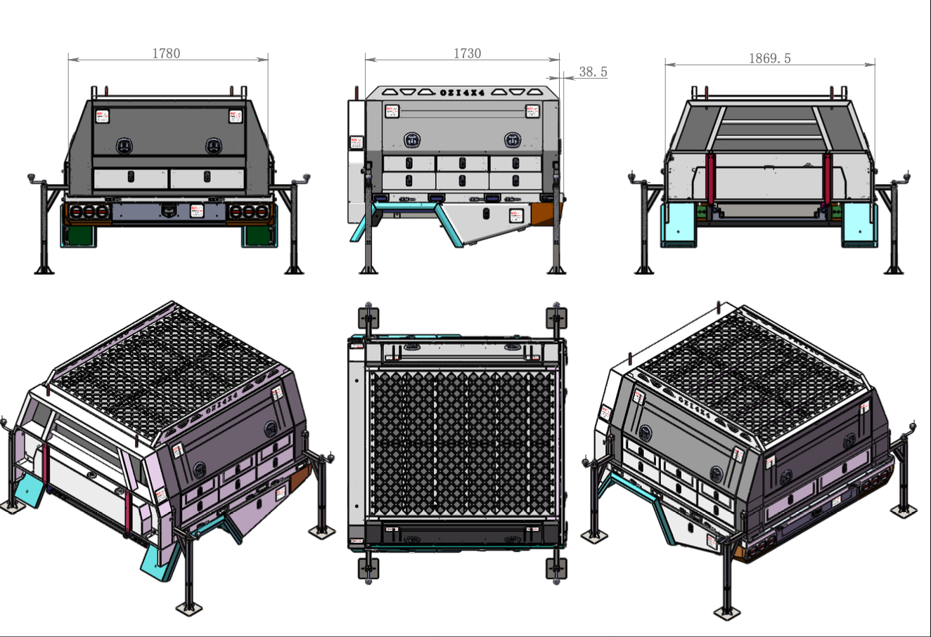 Raw Delta Builder Pack Premium 1900 Tray + Raw Builders 17 Compartment Canopy (Pre Order) - OZI4X4 PTY LTD