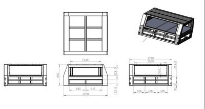Black Delta 1800 Builders Compartment Canopy (Pre Order) - OZI4X4 PTY LTD