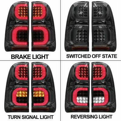 Smoked LED Tail Lights Suits Toyota Hilux 2005 - 2014