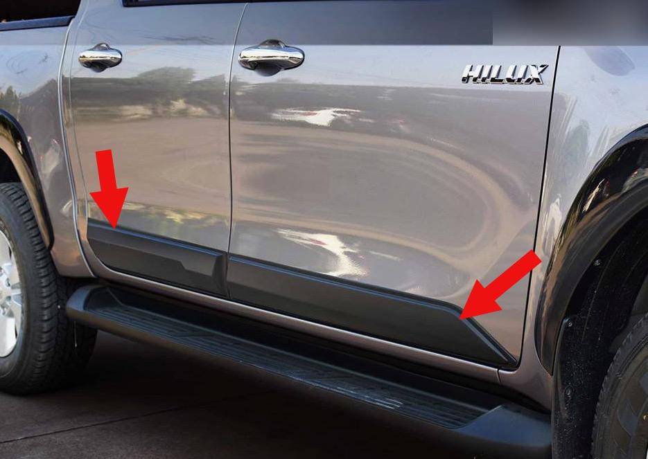 Door Body Cladding Matte Black Suits Toyota Hilux SR & SR5 2015-2020
