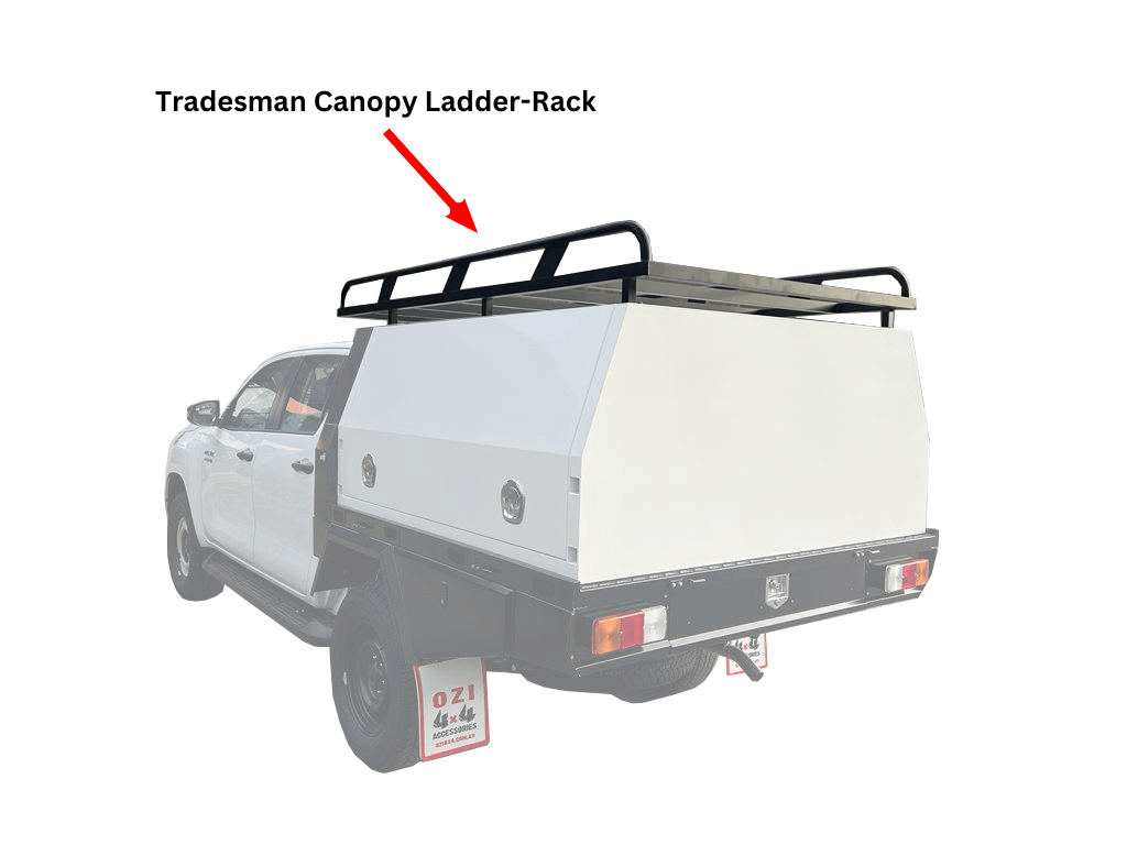 2275MM Tradesman Canopy Ladder-Rack Raw (Universal) - OZI4X4 PTY LTD