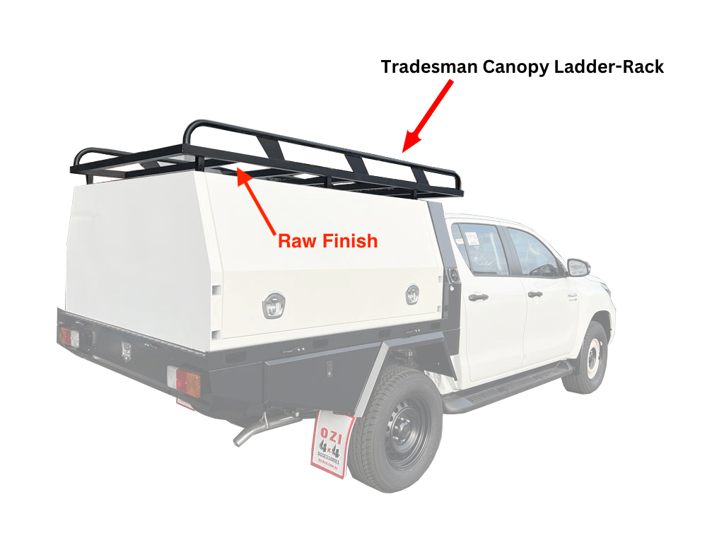 2275MM Tradesman Canopy Ladder-Rack Raw (Universal) - OZI4X4 PTY LTD