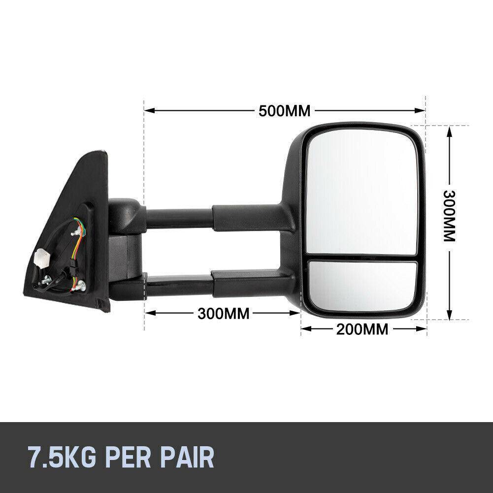Extendable Towing Mirrors Suits Nissan Navara NP300 (Blinker) Online Only