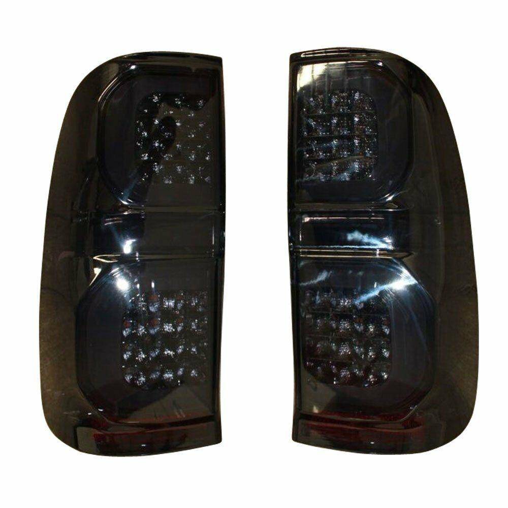 Half Smoked LED Tail Lights Pair Suits Toyota Hilux SR & SR5 2012-2015