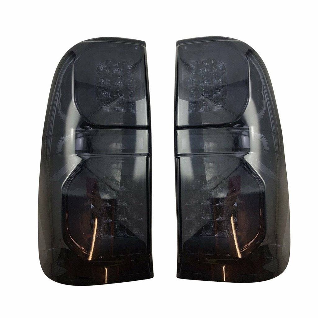 Half Smoked LED Tail Lights Pair Suits Toyota Hilux SR & SR5 2012-2015