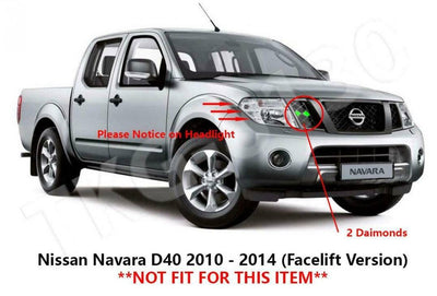 Nissan Navara D40 Head Light Trim Matte Black 2pcs D40 2006-2015