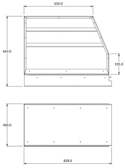 400 PANTRY SLIDE OUT DRAW 828(L) x 400(W) x 66 (H) - OZI4X4 PTY LTD