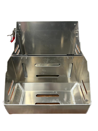 Raw Jerry Can Holder Full Enclosed 406mm Wide - OZI4X4 PTY LTD