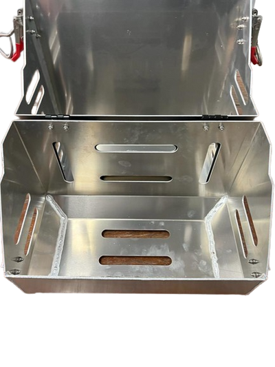 Raw Jerry Can Holder Full Enclosed 406mm Wide - OZI4X4 PTY LTD