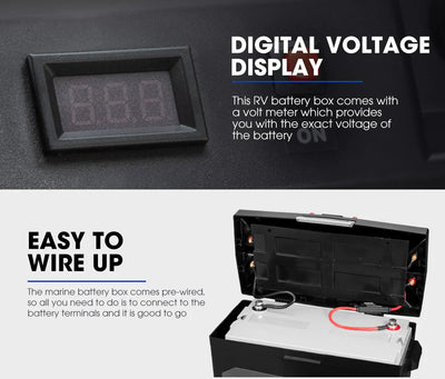 ATEM POWER Battery Box Dual Battery System built-in VSR Isolator + 12V 135Ah AGM Battery (Online Only) - OZI4X4 PTY LTD