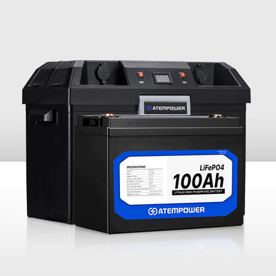 ATEM POWER Battery Box built-in VSR Isolator with 500W Inverter + 12V 100Ah Lithium Battery(Online Only) - OZI4X4 PTY LTD