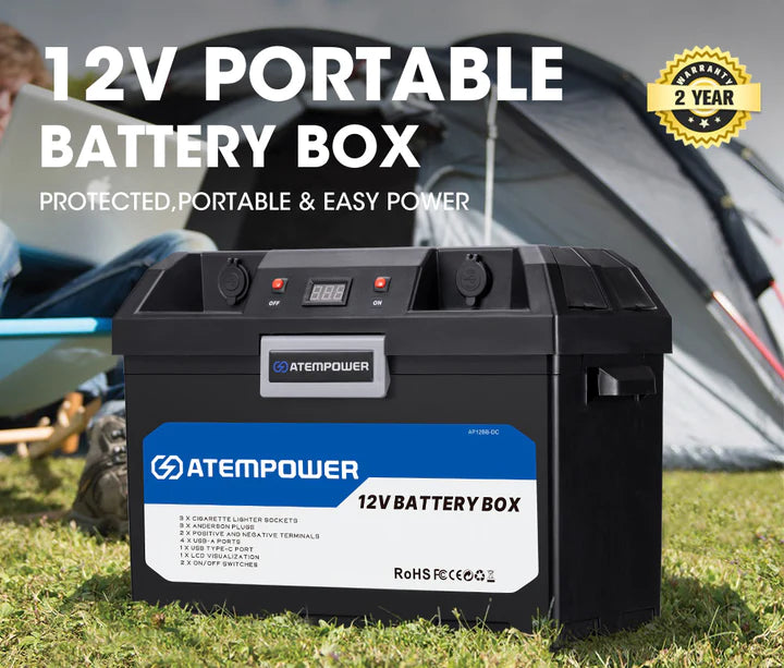 ATEM POWER Battery Box Dual Battery System with in bulit VSR Isolator (Online Only) - OZI4X4 PTY LTD