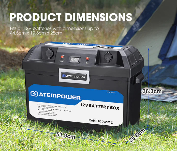 ATEM POWER Battery Box Dual Battery System with in bulit VSR Isolator (Online Only) - OZI4X4 PTY LTD
