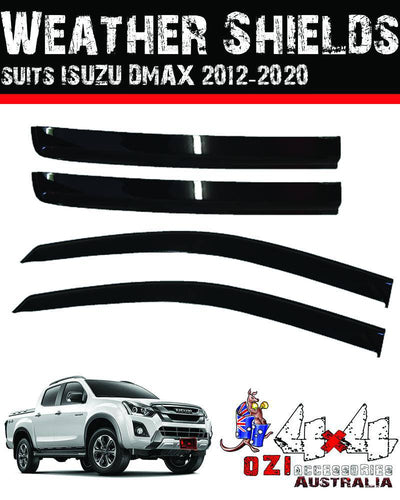 Weather Shields Window Visors 4 pieces Suits to Isuzu DMAX 2012 - 2020