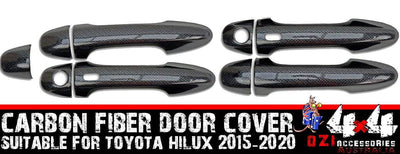 Door Handle Cover Carbon Fibre Suits Toyota Hilux SR & SR5 2015-2020