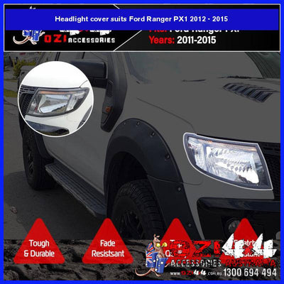 Pair Head Light Trim Suits Ford Ranger PX1 2011-2015
