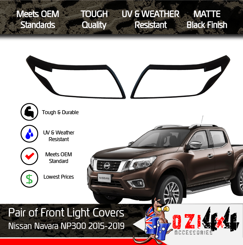 Pair of Head Light Trim Cover Suits NP300 2015-2019 (Online Only)