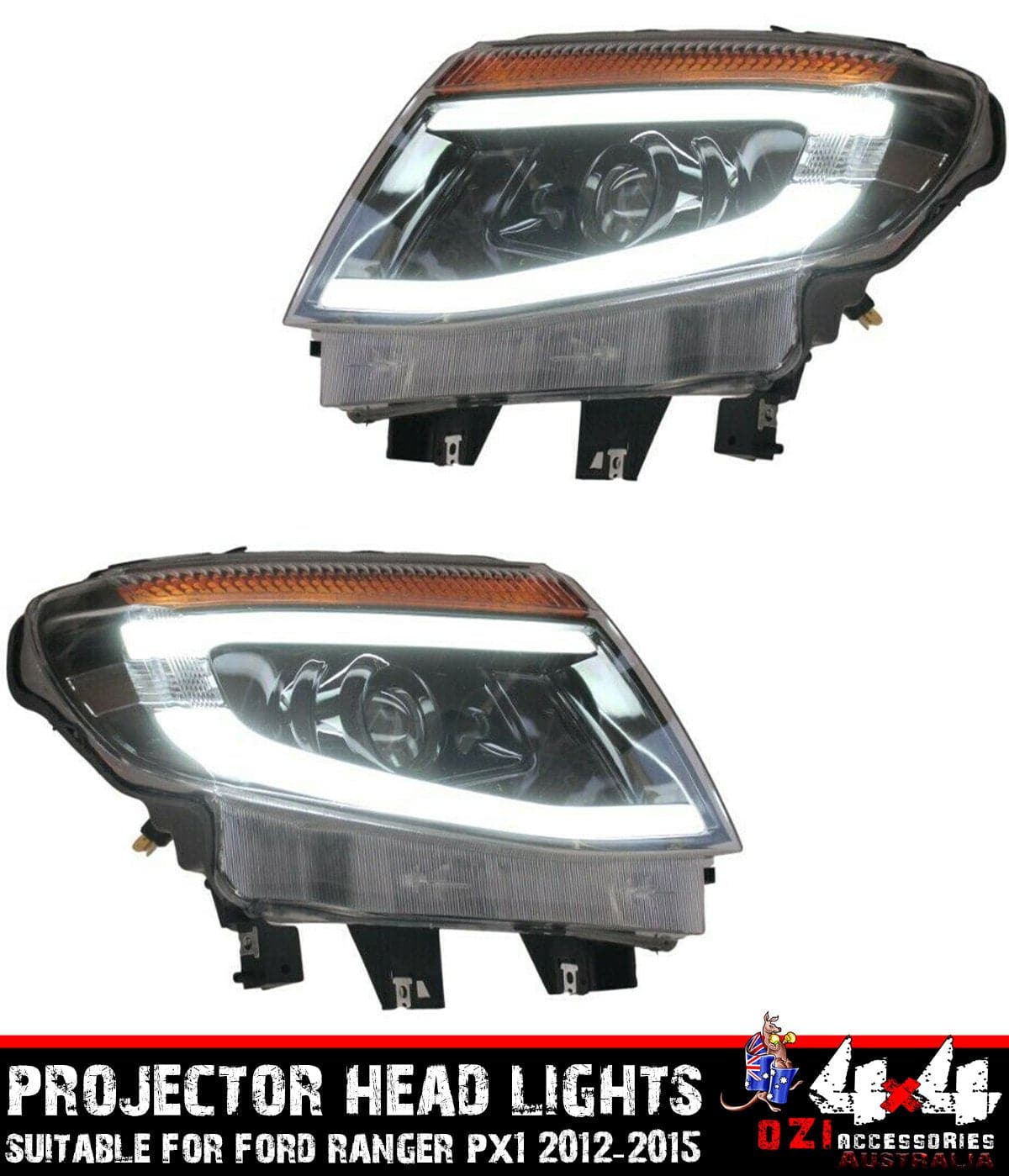 Halo Projector Head Light Suits Ford Ranger PX1 2012 - 2015