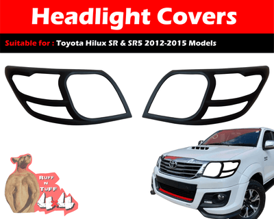 Front Head Light Cover Protector Light Cover compatible with Toyota Hilux SR & SR5 2012-2015