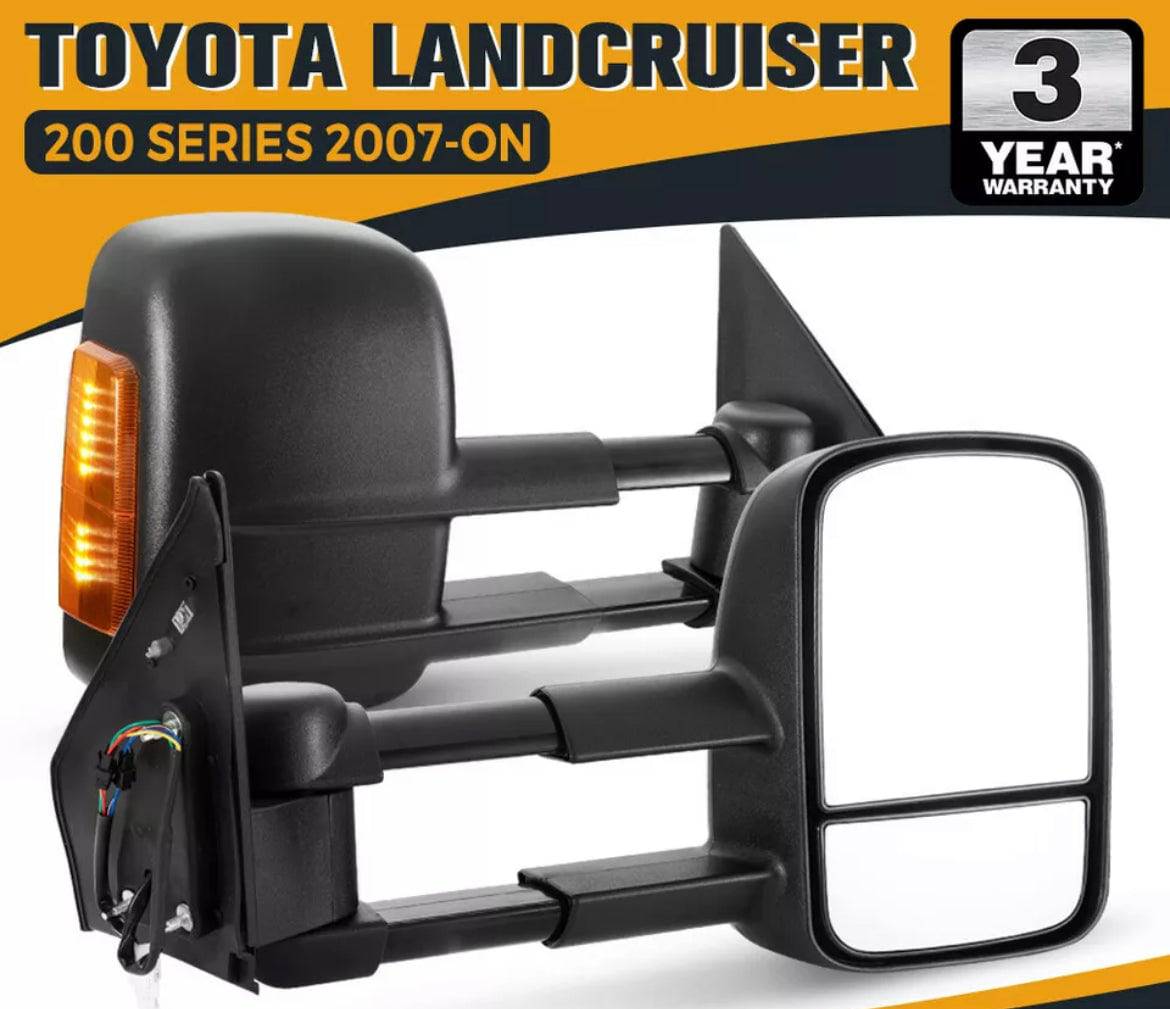 Extendable Towing Mirror Suits Toyota Land Cruiser 200 Series 2007-2022 Blinker (Online Only)