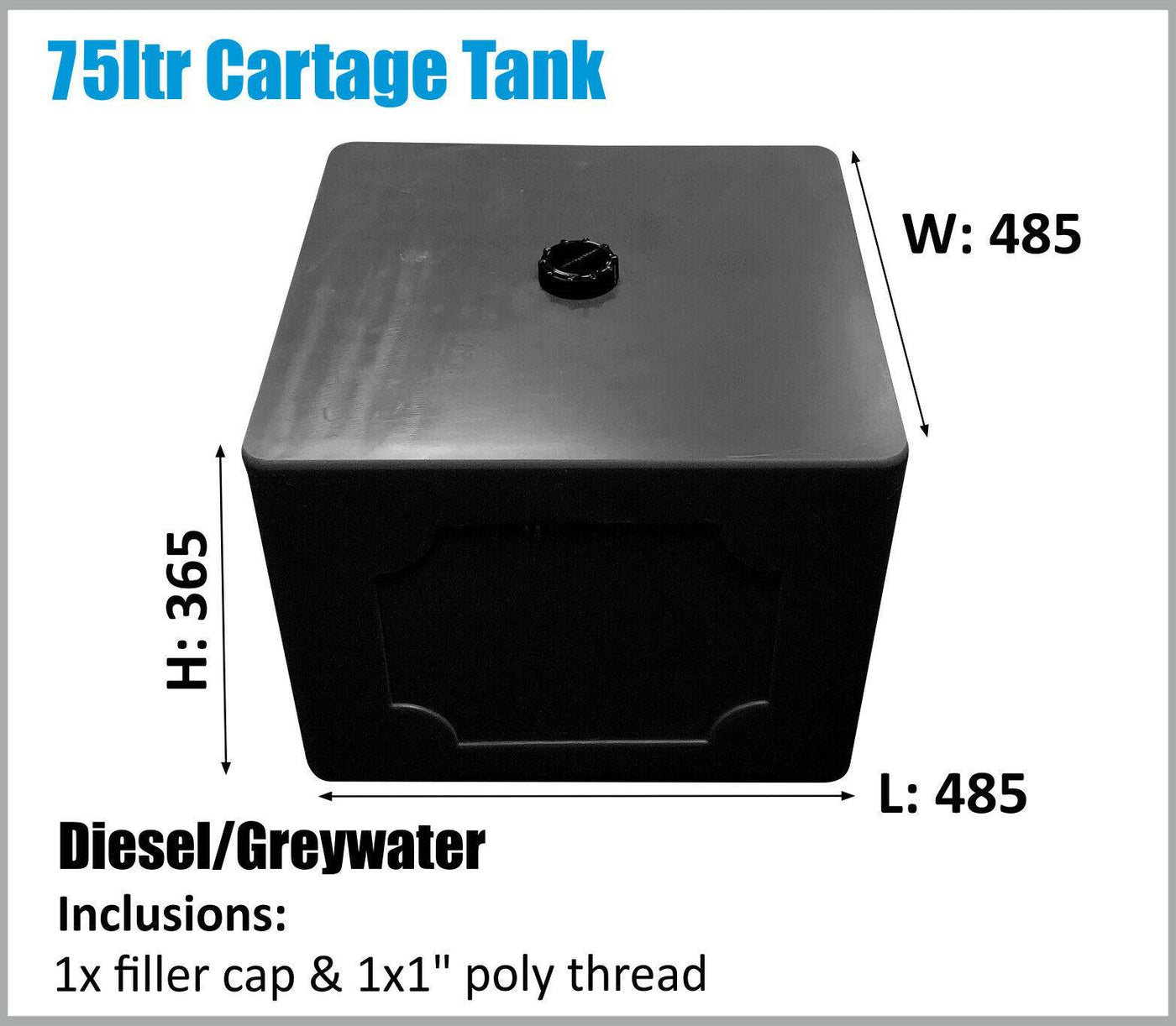 75LTR Diesel Tank UTE Under Tray Back 4X4 (Online Only)