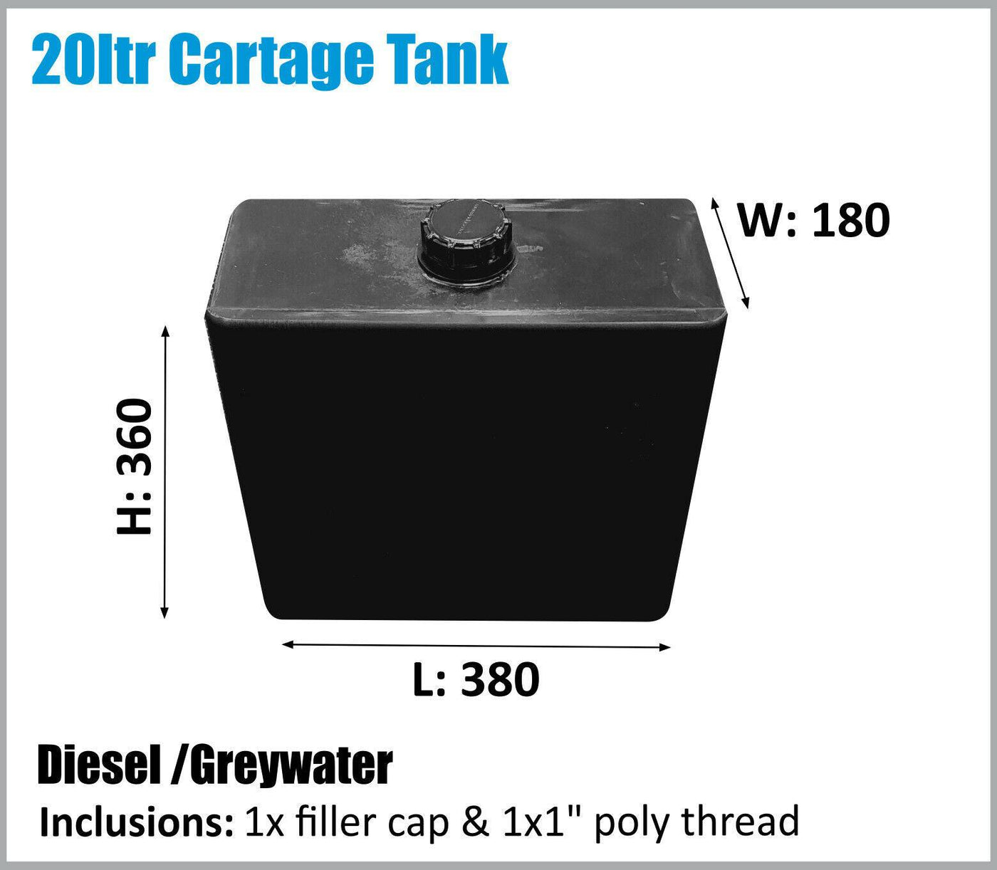 20LTR Diesel Under Tray Tank Storage 4x4 (Online Only)