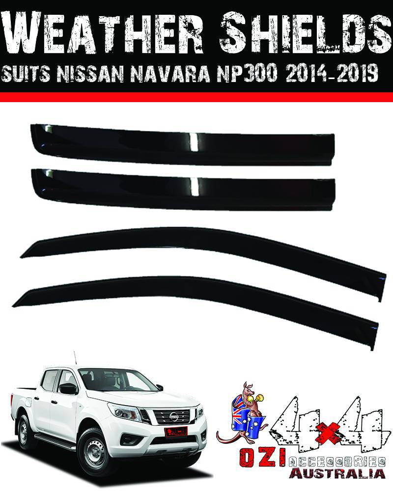 Weather Shields Window Visors 4 Pieces Suits Nissan Navara NP300 2014-2019