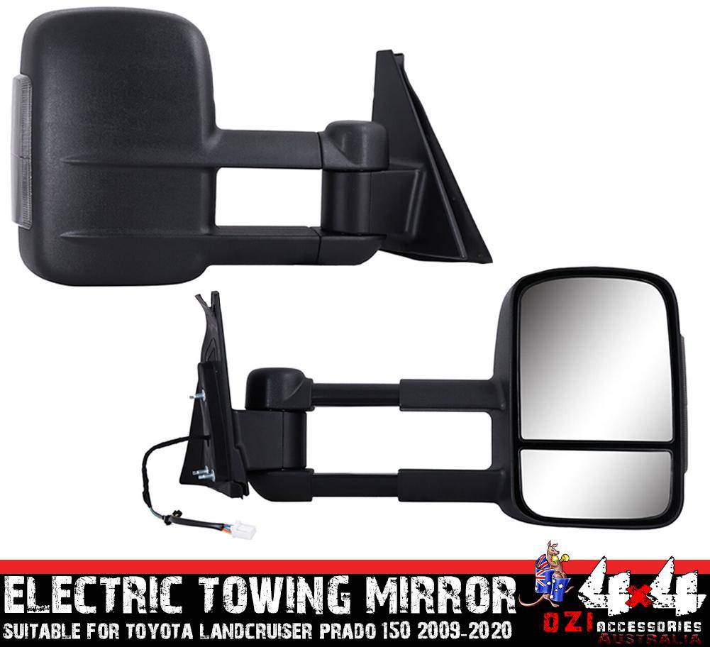 Extendable Towing Mirrors Suits Toyota Land Cruiser Prado 150 Series 2009+ (Blinker)